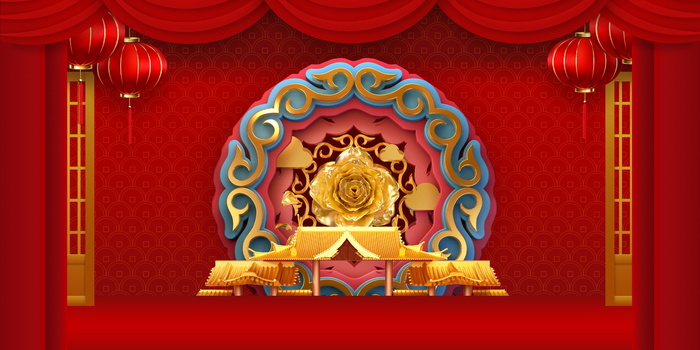 2022虎年新年春节卡通模板喜庆节日背景