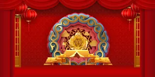 2022虎年新年春节卡通模板喜庆节日背景