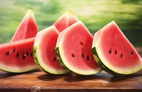 桌上切开的西瓜背景