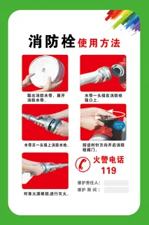 消防栓使用方法海报安全宣传
