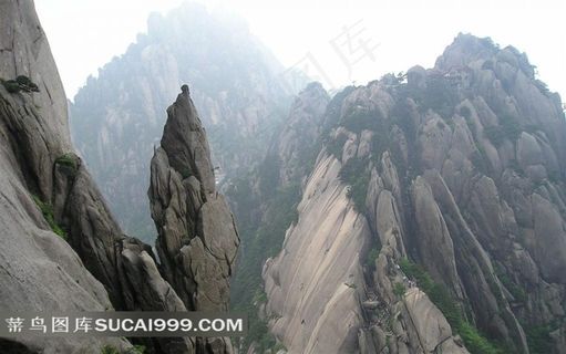 中国黄山岩石素材图片