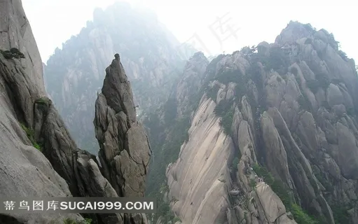 中国黄山岩石素材图片