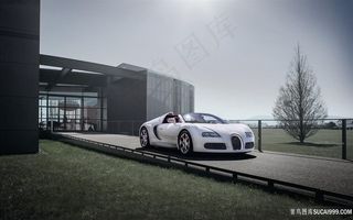 时尚白色汽车风景画车图片