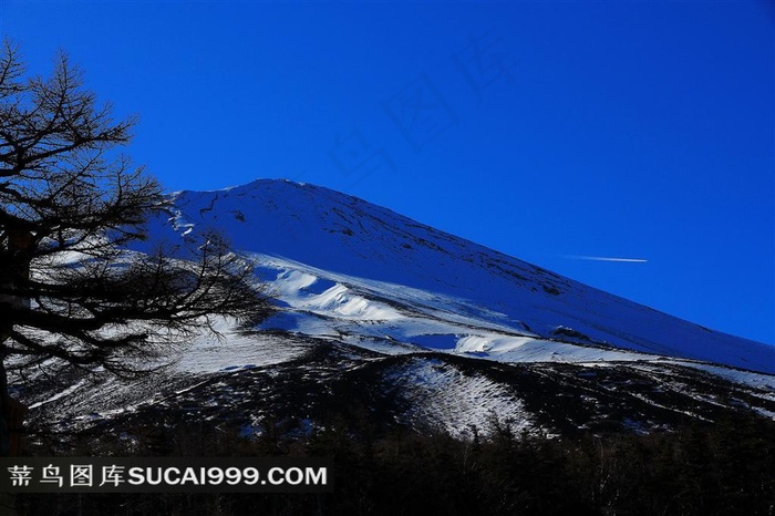 富士山雪景摄影素材