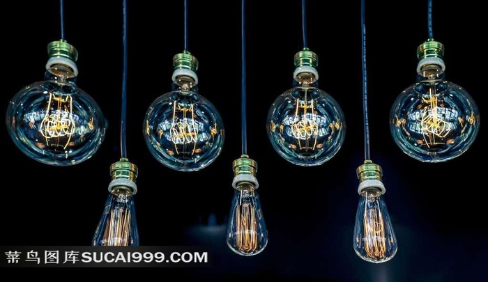 倒挂的发光灯泡