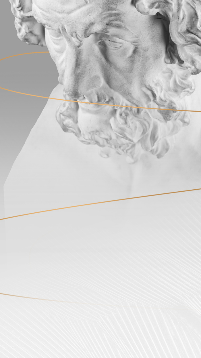 中世纪雕塑简约微商招募系列海报