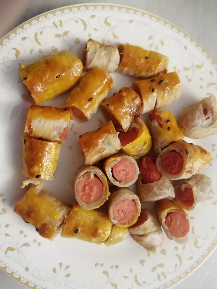 香酥小火腿小吃实拍素材