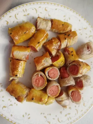 香酥小火腿小吃实拍素材