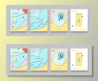 清新孟菲斯风格渐变科幻离子风KV主视觉海报大图高端psd分层素材