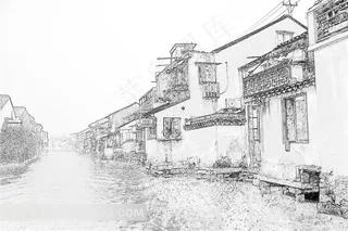 江南写意风景插画