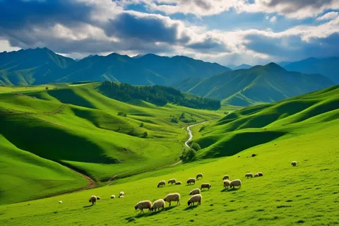 高原草原放羊草甸摄影图 高原草原放羊草甸摄影图