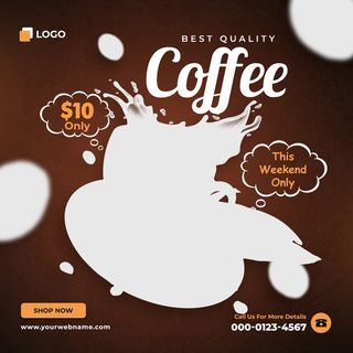设计棕色咖啡海报