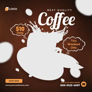 设计棕色咖啡海报