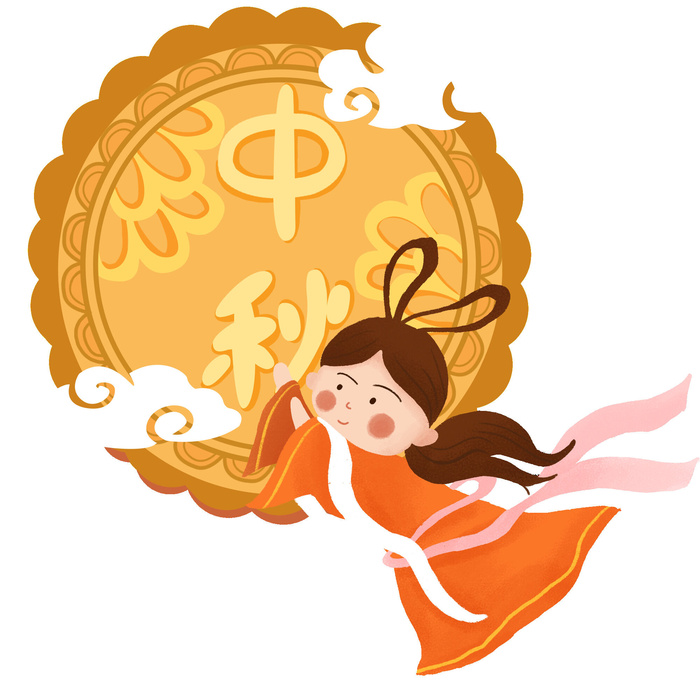 卡通中秋节嫦娥素材psd模版下载