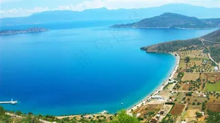 大海沙滩海湾蓝水