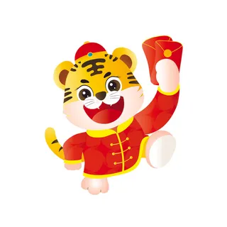 手绘2022虎年新年春节卡通老虎形象IP插画元素AI设计素材图案 手绘2022虎年新年春节卡通老虎形象IP插画元素AI设计素材图案