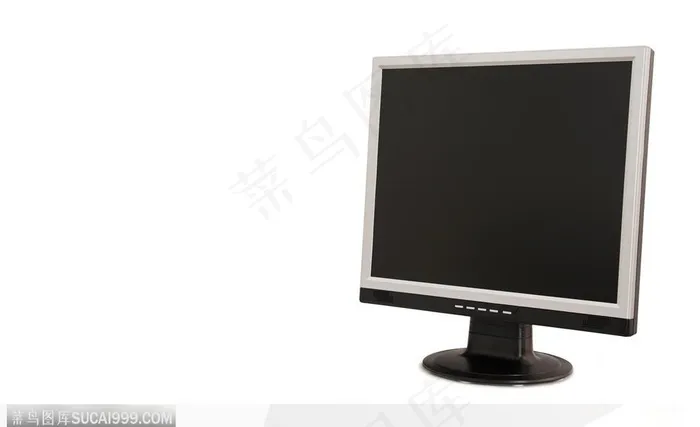 显示器-倾斜的黑色显示器