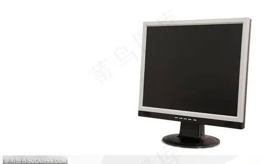 显示器-倾斜的黑色显示器