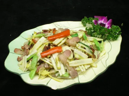 家常菜|美食|菜谱|菜单|0397罗汉笋炒腊肉 家常菜|美食|菜谱|菜单|0397罗汉笋炒腊肉