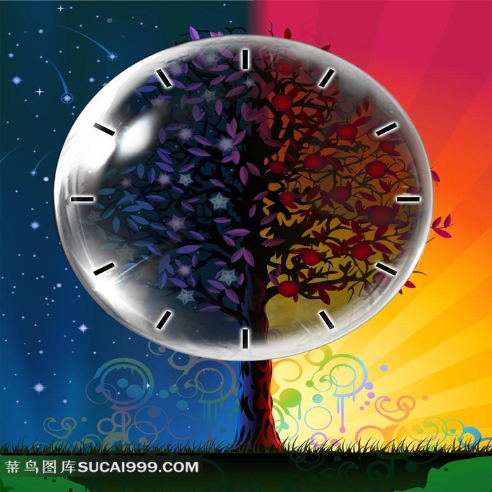 时间树高清无框油画