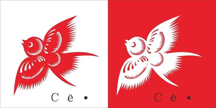 红色喜庆简约风春节窗花剪纸邮票吉祥如意恭喜发财喜鹊燕子矢量图cdr矢量模版下载