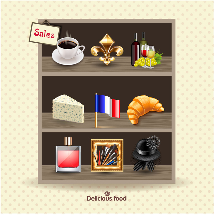 货架上的食物矢量素材ai格式ai矢量模版下载