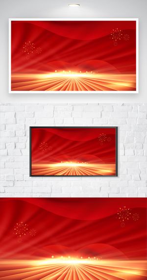 大红质感海报背景素材