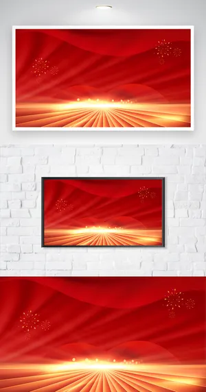 大红质感海报背景素材