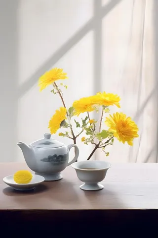 菊花茶简约清新背景