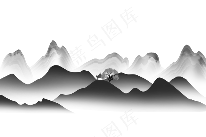 水墨山水素材  