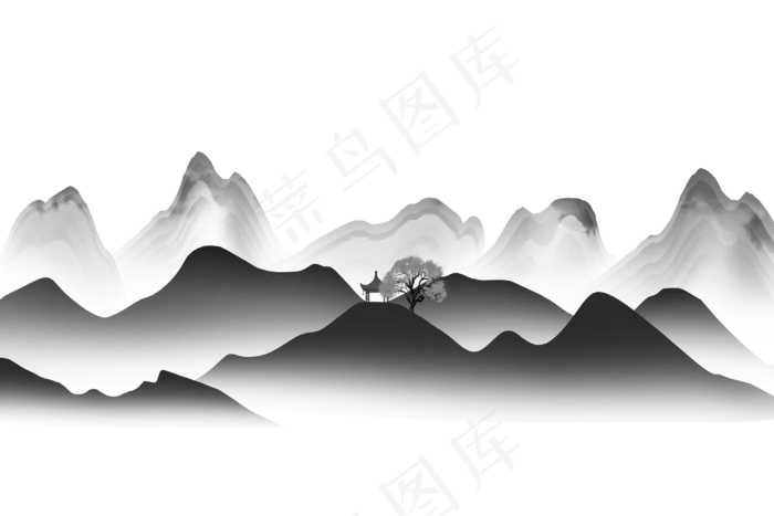 水墨山水素材  