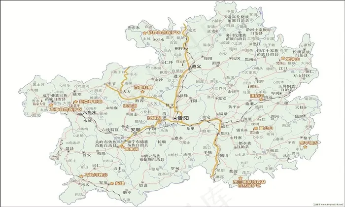 贵州省地图120X200CM