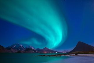 南极光北极光极光夜晚星空背景极光景观图片 (14)