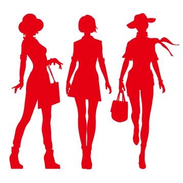 矢量时尚美女剪影