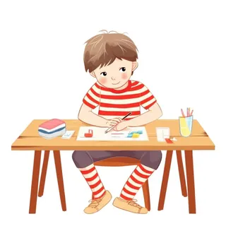 绘画儿童男孩插画元素