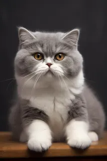 一只可爱的猫咪坐着桌子上摄影图