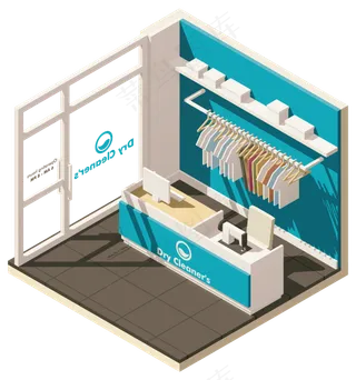 现代城市建筑_矢量卡通商铺效果图