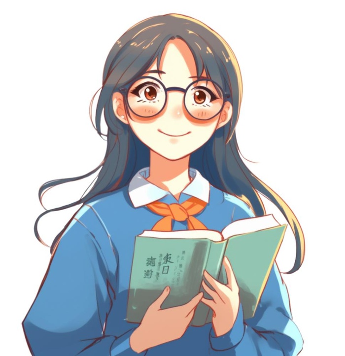 教师戴眼镜书本插画