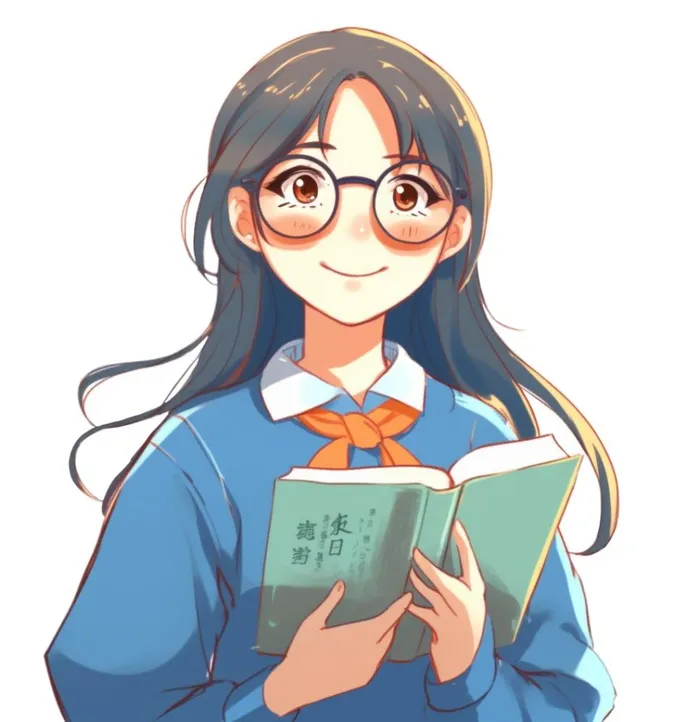 教师戴眼镜书本插画(1024x1056)