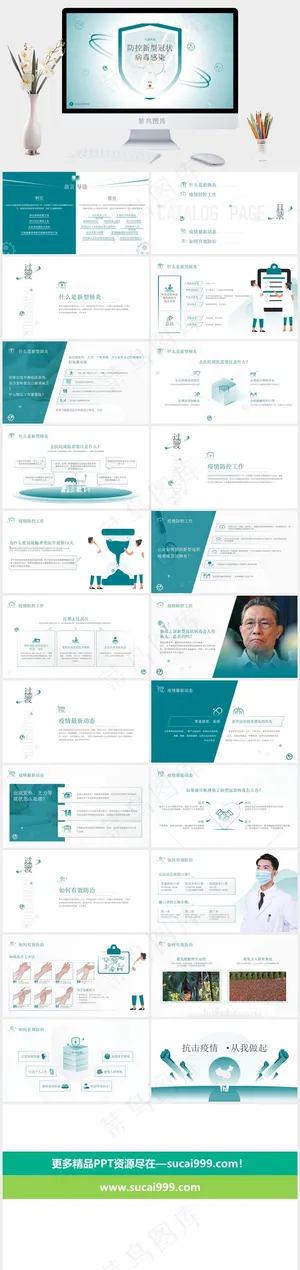防控新型冠状病毒医学背板ppt模版预览图