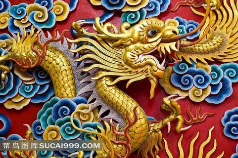 中国风龙纹雕塑