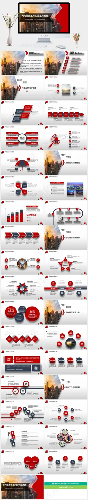 商务风工作总结工作汇报通用PPT模板预览图