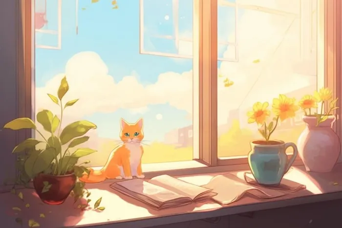 清新房屋休息简约背景(1344x896)