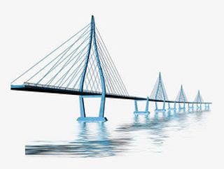 大河中的高架桥