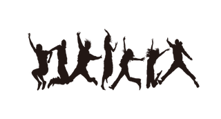 五四青年节欢呼跳跃的青年季剪影