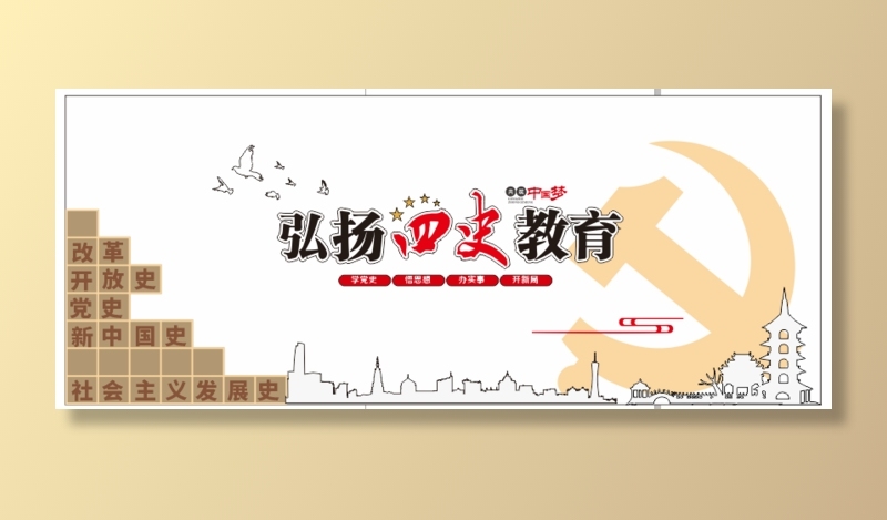 党建党史文化墙源文件CDR平面效果图cdr矢量模版下载
