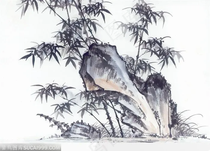 水墨画竹图
