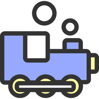 彩色火车头简笔画图标