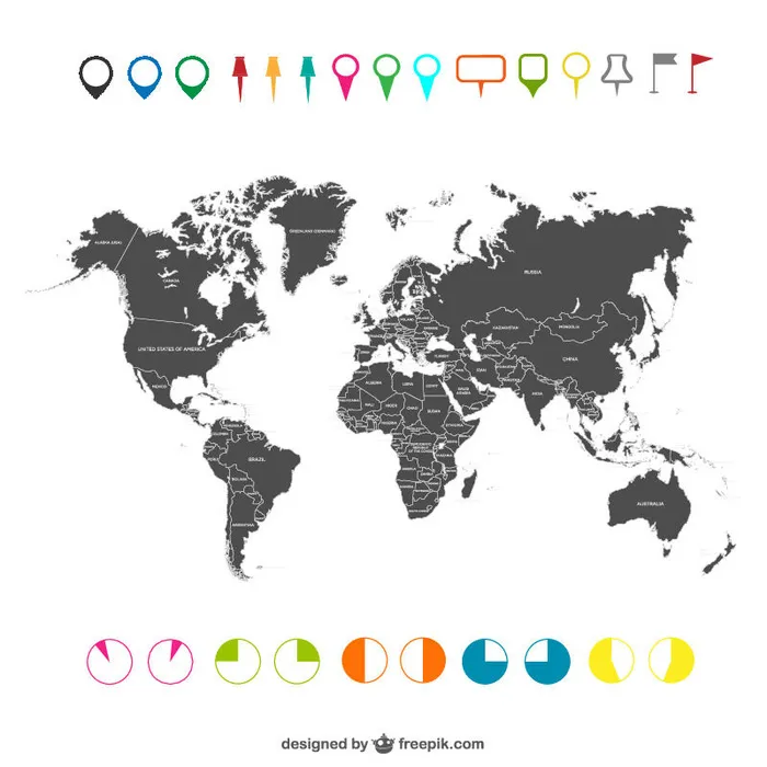 新版世界地图矢量世界地图电子版CDR高清印刷AI素材模板ai矢量模版下载