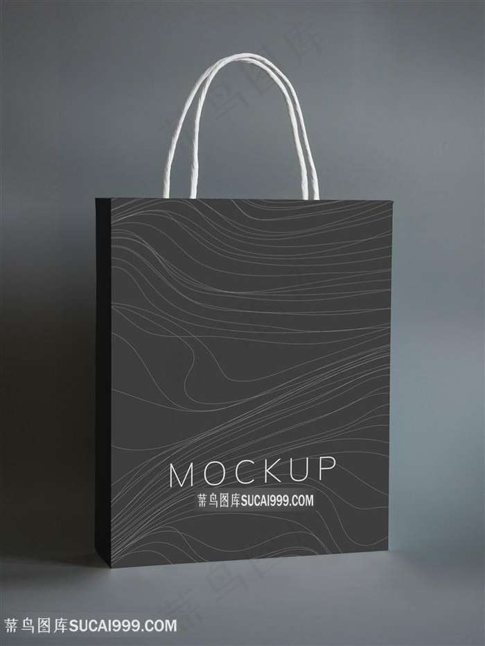 黑色纸袋样机素材